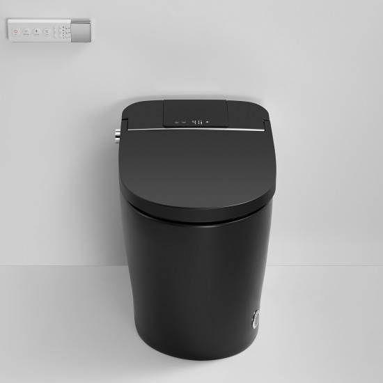 690x395x490mm One Piece Intelligent Electric Smart Toilet Automatic Instant Heating Matt Black